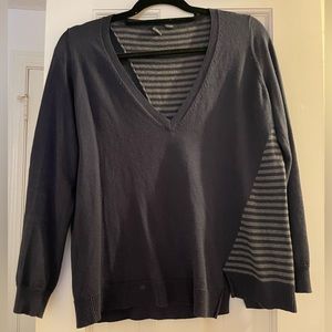 Eileen Fisher Striped V-Neck Sweater